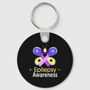 Porte-clés Papillon Purple Ribbon Epilepsie Support de sensib