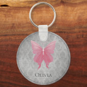 Porte-clés Papillon rose bijoux (Recto)