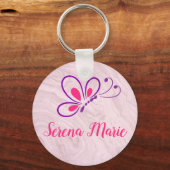 Porte-clés papillon rose et violet (Recto)