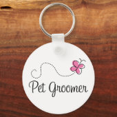 Porte-clés Papillon rose mignon Groomer (Recto)