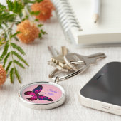 Porte-clés Papillon rose *Personnaliser* (Côté)