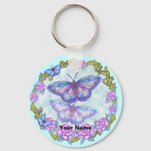 Porte-clés papillon roses