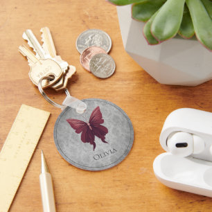 Porte-clés Papillon rouge à bijoux