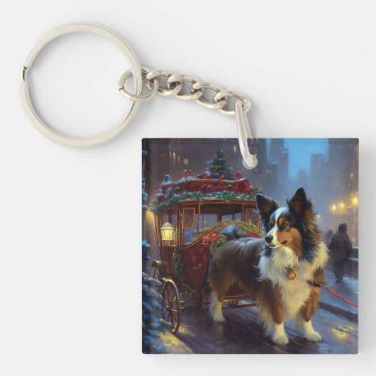 Porte-clés Papillon Saison des Fêtes de Noël (Devant)