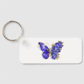 Porte-clés Papillon saphir à fleurs (Verso)