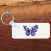 Porte-clés Papillon saphir à fleurs (Verso)