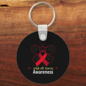 Porte-clés Papillon SCD Anémie Burgundy Ruban Cellule A (Verso)