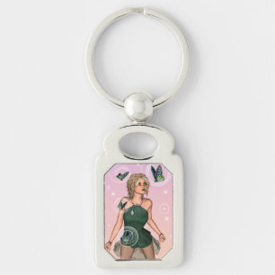 Porte-clés Papillon scintillant Fée Fantaisie Art