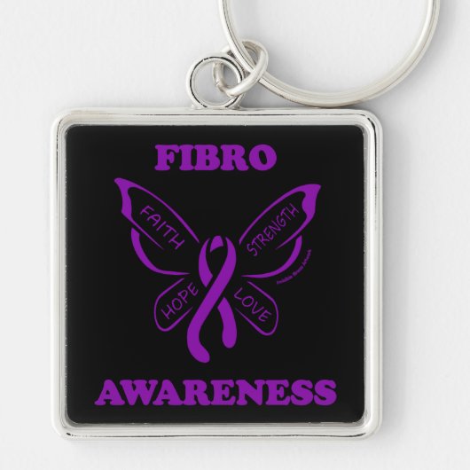 Porte-clés Papillon/sensibilisation...Porte - clé Fibro (Devant)