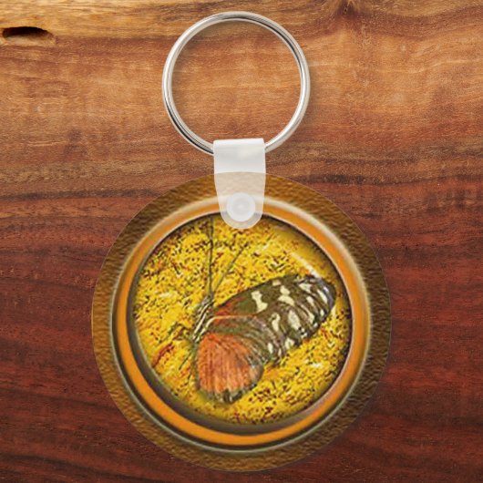 Porte-clés papillon sous verre (Recto)