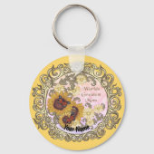 Porte-clés Papillon Sunflower Maman nom personnalisé (Recto)