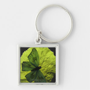 Porte-clés Papillon sur la feuille
