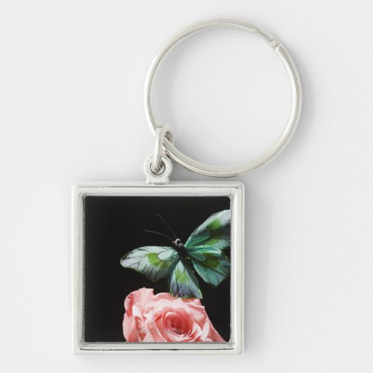 Porte-clés Papillon sur la fleur (Devant)