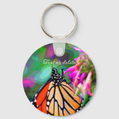 Porte-clés Papillon sur l'art Abstrait Fleur Personnalisé (Recto)