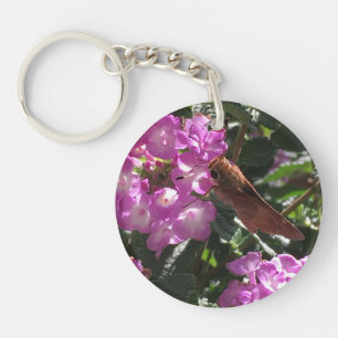 Porte-clés Papillon sur les fleurs de Lantana violette