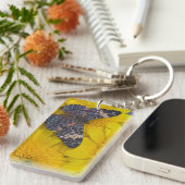 Porte-clés Papillon sur une fleur jaune (Devant droit)