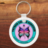Porte-clés Papillon survivant du cancer de la thyroïde (Recto)