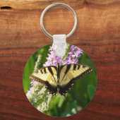 Porte-clés Papillon Swallowtail sur Fleurs sauvages pourpres (Recto)