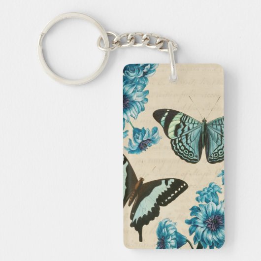 Porte-clés papillon turquoise (Devant)