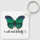 Porte-clés Papillon vert anti-social (Dos)