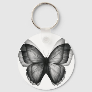 Porte-clés Papillon vintage noir et blanc