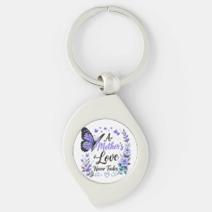 Porte-clés Papillon Violet "L'amour d'une mère ne faiblit jam