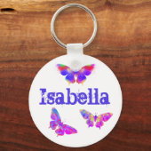 Porte-clés Papillon violet rose coloré pour les filles Ajoute (Recto)