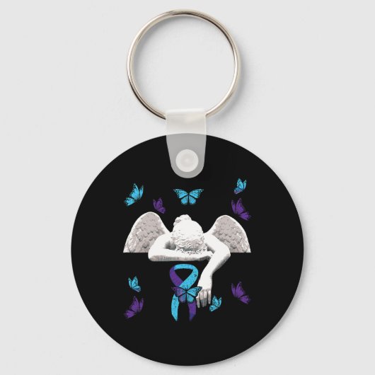 Porte-clés Papillons à ruban de l'angle de sensibilisation au (Recto)
