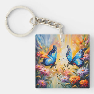 Porte-clés papillons amoureux