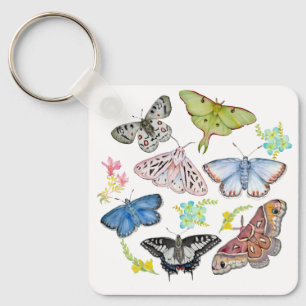 Porte-clés Papillons aquarelle en vol
