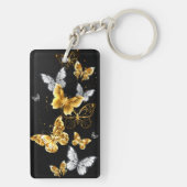 Porte-clés Papillons blancs et dorés (Dos)