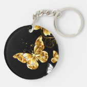 Porte-clés Papillons blancs et dorés (Dos)
