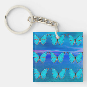 Porte-clés Papillons bleus