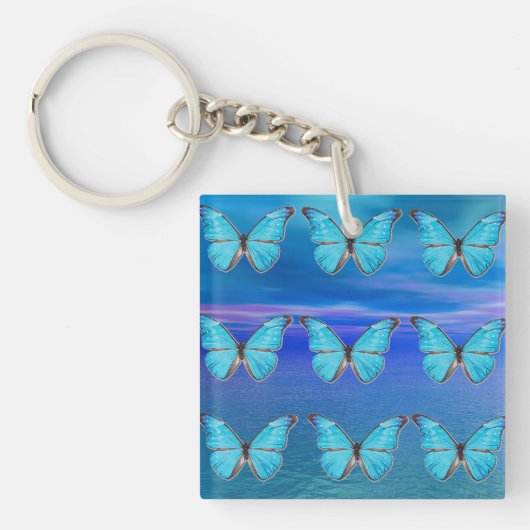 Porte-clés Papillons bleus (Devant)