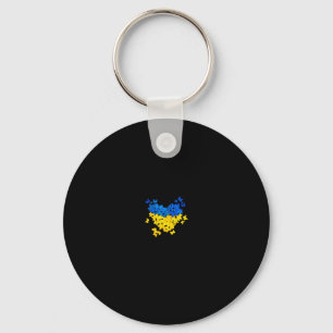 Porte-clés Papillons Cœur Drapeau Ukraine Ukrainien Ukrainien