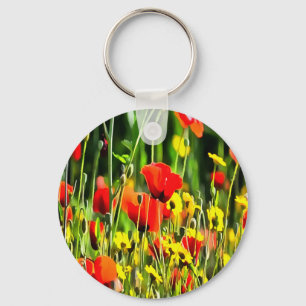 Porte-clés Papillons De Printemps Et Peinture Fleur De Pré