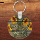 Porte-clés Papillons de tournesol rustique Barre (Recto)
