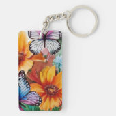 Porte-clés Papillons et fleurs (Dos)