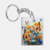 Porte-clés Papillons et fleurs (Devant gauche)