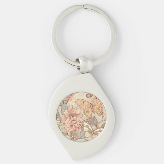 Porte-clés Papillons et fleurs (Devant)