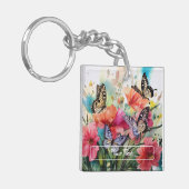 Porte-clés Papillons et fleurs (Devant gauche)