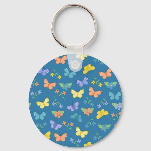 Porte-clés Papillons Et Fleurs (Recto)