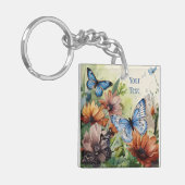 Porte-clés Papillons et fleurs (Devant gauche)