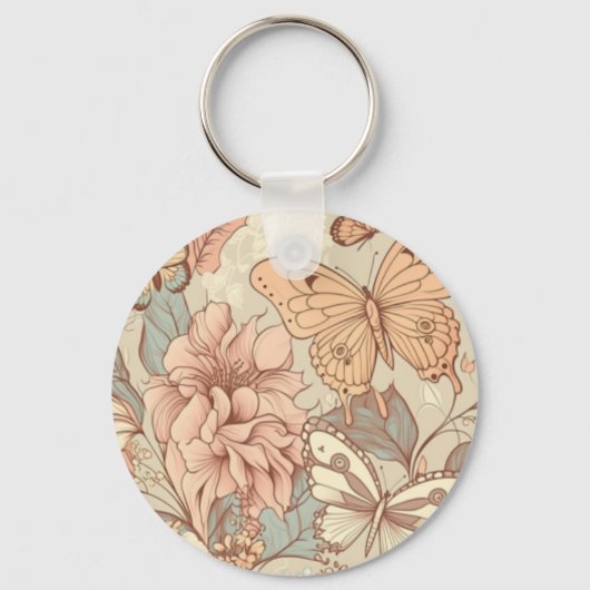 Porte-clés Papillons et fleurs (Recto)