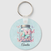 Porte-clés Papillons Fantaisistes dans un Pot (Recto)