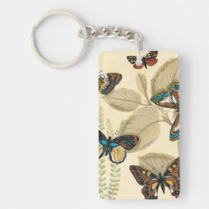 Porte-clés Papillons glissant au-dessus du feuille