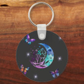Porte-clés Papillons, lune et cristaux (Recto)