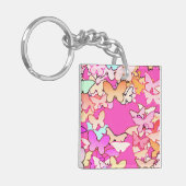Porte-clés Papillons, rose multi et profond (Devant gauche)