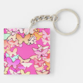 Porte-clés Papillons, rose multi et profond (Dos)
