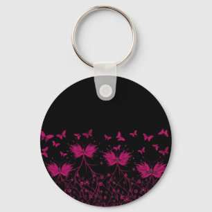 Porte-clés papillons roses